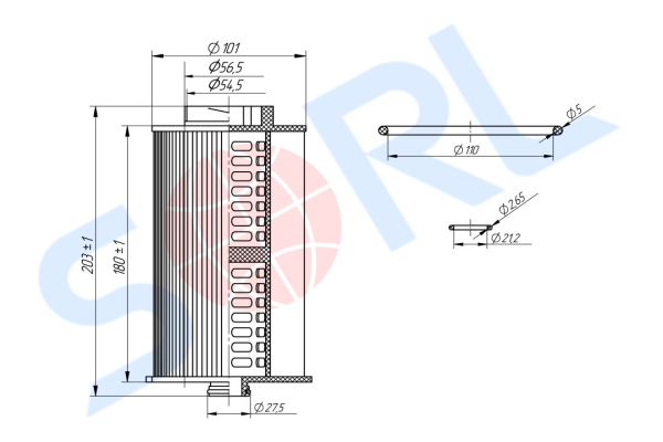 Фильтр топливный элемент (грубой очистки) КАМАЗ 5490 (6W.26.068.00) SORL