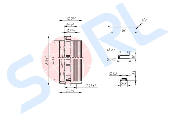 Фильтр топливный LIEBHERR, RENAULT, MAN (E56KPD72) SORL