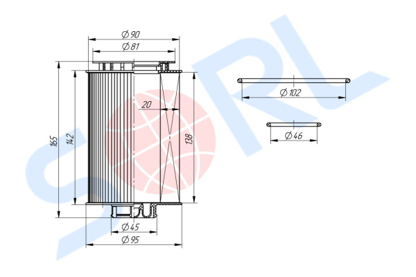 Фильтр топливный Deutz, RENAULT, VOLVO (E416KPD36) SORL