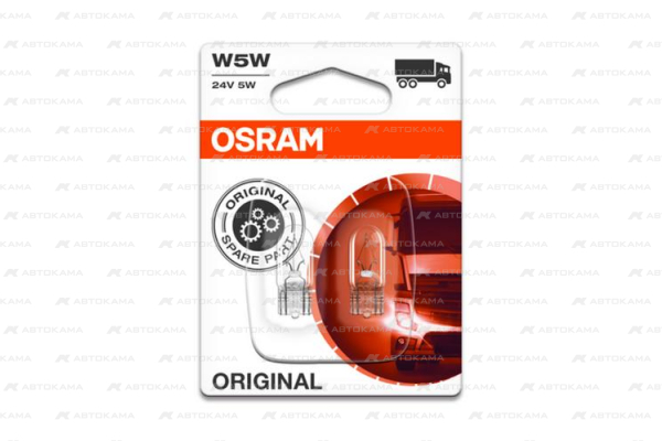 Лампа 24 V 5 W стоп-сигнал, повторитель, габарит б/цок (W2.1x9.5d) (Osram)