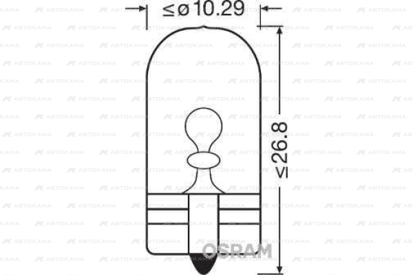 Лампа 24 V 5 W стоп-сигнал, повторитель, габарит б/цок (W2.1x9.5d) (Osram)