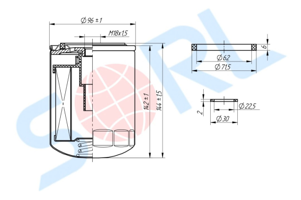 Фильтр топливный M18x1,5 для LIEBHERR (WDK9401) SORL