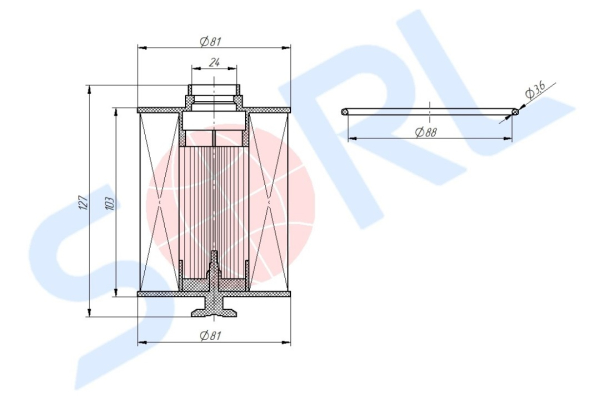 Фильтр топливный для ГАЗ-3302, FOTON (5264870) SORL