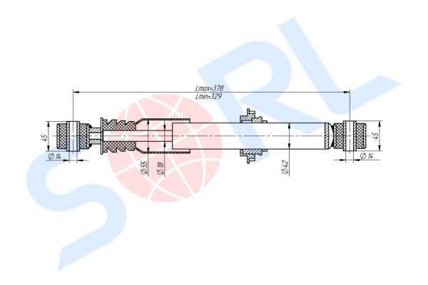 Амортизатор кабины 329/378, O/O, 14x45/14x45 VOLVO (CB0211) SORL