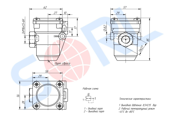 Клапан ограничения давления VOLVO, DAF (4750150630) SORL