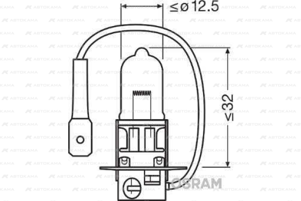 Лампа 24V H3 70W PK22s блистер (1шт.) OSRAM