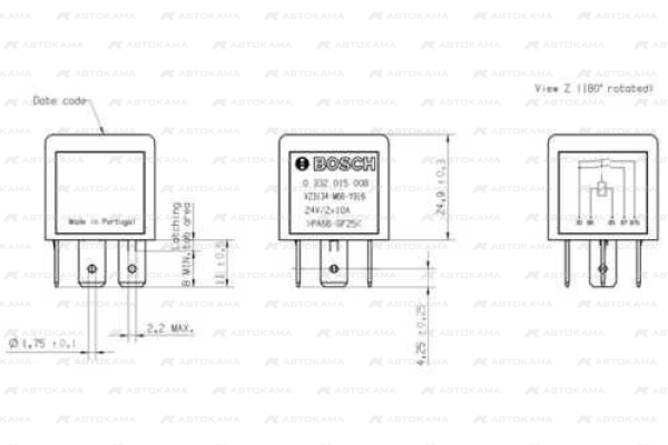 Реле MAN MERCEDES пять контактов (24V,20A) BOSCH