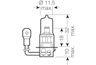 Лампа 24V галогеновая H3 70w PK22S с проводком
