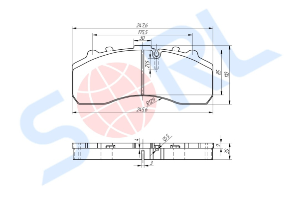 Колодки тормозные дисковые КАМАЗ 5490, BPW, MERCEDES-BENZ, SAF (29087) SORL
